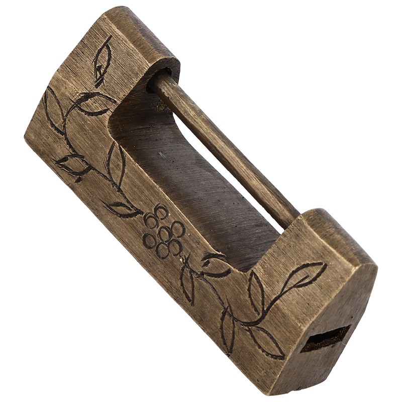 Chinese Antique Lock Retro Classic Pattern Design Bronze Brass Material