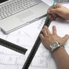 Architectural Scale Ruler for Blueprint, 12'' Metric Metal Engineers Triangle