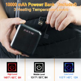 Warmmelt Heated Vest Men Women - Heated Jacket, 10000mAh Heated Gilet for Winter Outdoor (Size:XL)