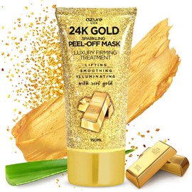 24K Gold Luxury Sparkling Firming Peel Off Mask By Azure  Removes Blackheads, Dirt  Oils  Firms  Moisturizes  Reduces Wrinkles, Fine Lines  Acne Scar 