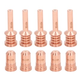 Uadme Plasma Nozzle, 5 Pieces 420132 Electrodes and 5 Pieces 420134 Nozzles Plasma Cutter Accessories, Brass Plasma Cutter Consumable Set for PMX 30AIR