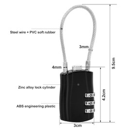 Dokpav 2 Piezas Cerraduras de Equipaje, Candados de Combinación de Cerradura de Viaje, Candados de Seguridad de 3 Dígitos, Luggage Locks, para Maletas de Viaje, Mochilas