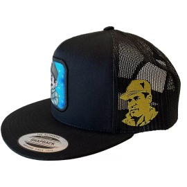 Unbranded SUPER CHAPO BROS  HAT Y EL CHAPO GUZMAN 2 LOGOS MEXICO HAT BLACK MESH SNAPBACK