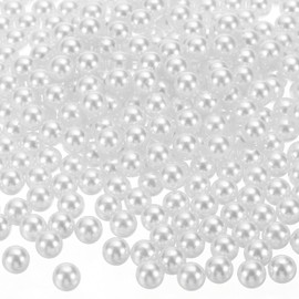 PATIKIL 2600 Pieces Vase Fillers Pearls, 8 mm Vase Filler Pearl Bead Vase Centerpieces Floating Pearl Bead No Hole for Vase Decoration, White
