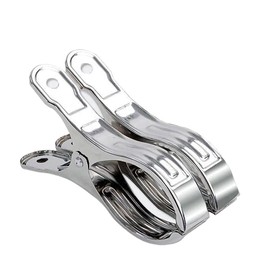 2 Stainless Steel Beach Towel Clip, Large Windproof Stainless Steel Clip, Bathroom Towel Clip, Quilt Clip, Household Table and Chair, Laundry, Sunbed and Chair Clothes Clip