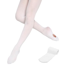 Caplancy Professional Convertible Ballet Tights for Dance Latin Yoga Performance Women Girls Soft Sockings Transition Tights White XLA