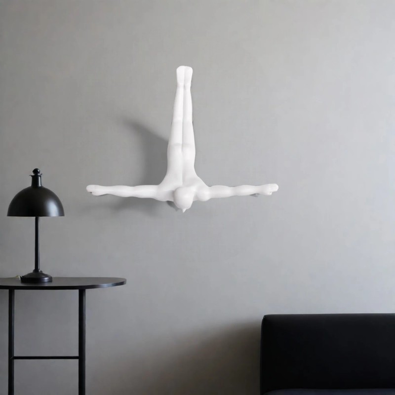 HMS 7\" X 7\" Black Resin Diving Man Hanging Dimensional