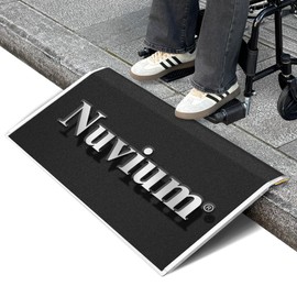 Nuvium 15.4" L x 32" W Threshold Ramp for Doorways, Portable, Anti-Slip Ramps for Wheelchairs for Home, 700 LBS Load Capacity, Aluminum Door Ramp and Curb Ramp for Scooters, Power Chairs, Walkers