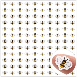 JarThenaAMCS 2400Pcs Summer Mini Bee Sticker Cartoon Paper Small Decals Cute Yellow Buzz Bee Self-Adhesive Stickers for Holiday Envelopes Scrapbook Gifts DIY Supplies, 0.5 in