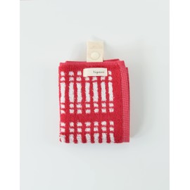 kosugizen higotoni Wearable Face Towel, Mikketa, 9.8 x 15.7 inches (25 x 40 cm), Line Red
