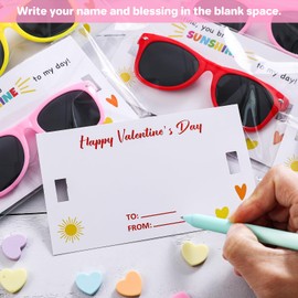 Valentines Day Gifts for Kids- 12 Pack Valentines Cards with Sunglasses-Valentine Sunglasses Favor for Boys Girl, Valentine Exchange Gifts, Valentine School Classroom Party Supplies