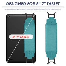 Secure Hand Strap for 6-7" Kindle E-Reader, Universal Elastic Hand-Strap Versatile Lightweight Finger Grip Holder Compatible with Kindle Kobo Sony Voyaga Tolino Pocketbook Lenovo Fire Tablet (Blue)