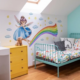 Rainbow Wall Sticker Clouds Stars Girls Wall Sticker Wall Decoration for Children's Room Baby Room Girls Wall Decoration Bedroom Girls Room Decoration Gifts