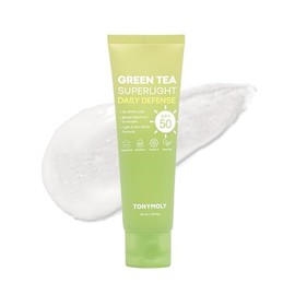TONYMOLY Protector Solar Coreano de Té Verde SPF 50 – Protector solar para rostro de amplio espectro sin grasa con Niacinamida, Pantenol y Ácido Hialu