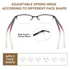 Babrvma Reading Glasses For Women Blue Light Blocking Metal Half