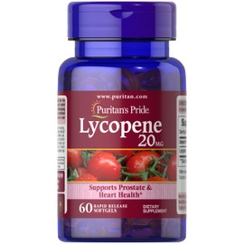 Puritan's Pride Lycopene 20 Mg, promotes prostate and heart health, 60 count by Puritan's Pride