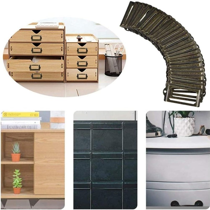 Clever Organization 30 Pack Antique Bronze Label Holders for Home
