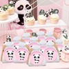 Elecrainbow 15 Pack Panda Mini Coin Purses with Keyring for