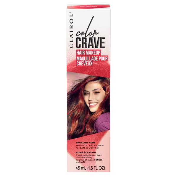 Clairol Color Crave Temporary Hair Color Makeup, Brilliant Ruby Hair Color, 1 Count