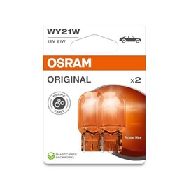 Osram Original 12 V, WY21W, 7504-2BL, Glass Wedge Base, Halogen Signal Lamp, Double Blister (2 Lamps)