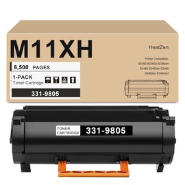 M11XH Black Toner Cartridge B2360 331-9805 Toner Cartridge High Yield Replacement for Dell B2360 B2360d B2360dn B3460 B3460dn B3465 B3465dn B3465dnf Printer Ink, 1-Pack, 8,500 Pages