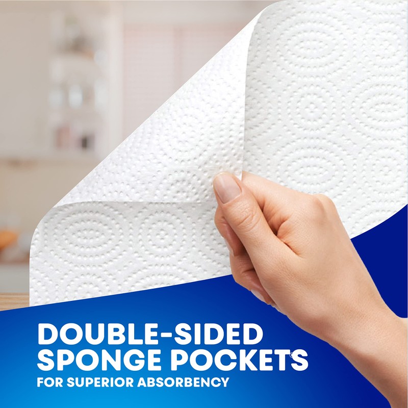 SpongeTowels Ultra Paper Towel, Double-Sided Strength, 2 = 4 Regular