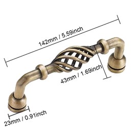 Lxoraziy 4 Pieces Vintage Style Handles, Bird Cage Drawer Handle, Metal Bird Cage Furniture Door Pull Handles with Screw, for Drawer, Door, Cupboards, Bathroom, Kitchen, Hotel Decoration