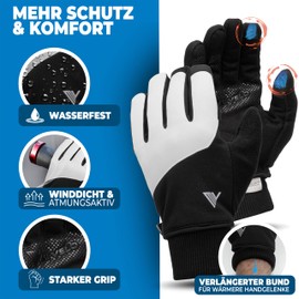 MIVELO Cycling Gloves with Thermal Fleece, Waterproof & Windproof Gloves, Touchscreen Capable, Winter Gloves for Cold Temperatures, Men's Winter Cycling Gloves (Reflective, XL)