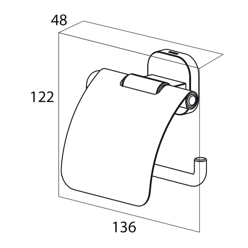 Tiger Ramos Toilet Roll Holder with Cover, Stainless Steel Brushed,