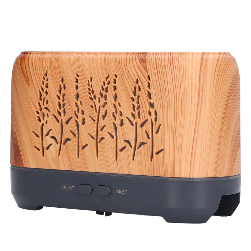 Humidifier 200ml Aroma Diffuser Wood Grain Flame Pattern Light Low