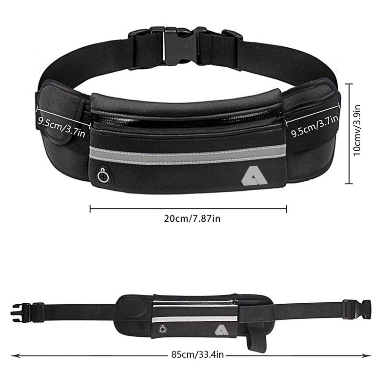 Ardent Endurance Running Belt Waist Pack Phone Pouch - Black