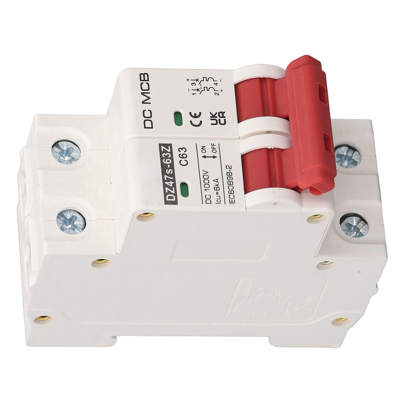 DC Circuit Breaker 2P 63A 6KA Breaking Capacity DIN Rail