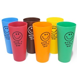OKUTANI CO Smile Smile Cup 6 Color Set Cups (Blue/Red/Brown/Orange/Yellow/Green)