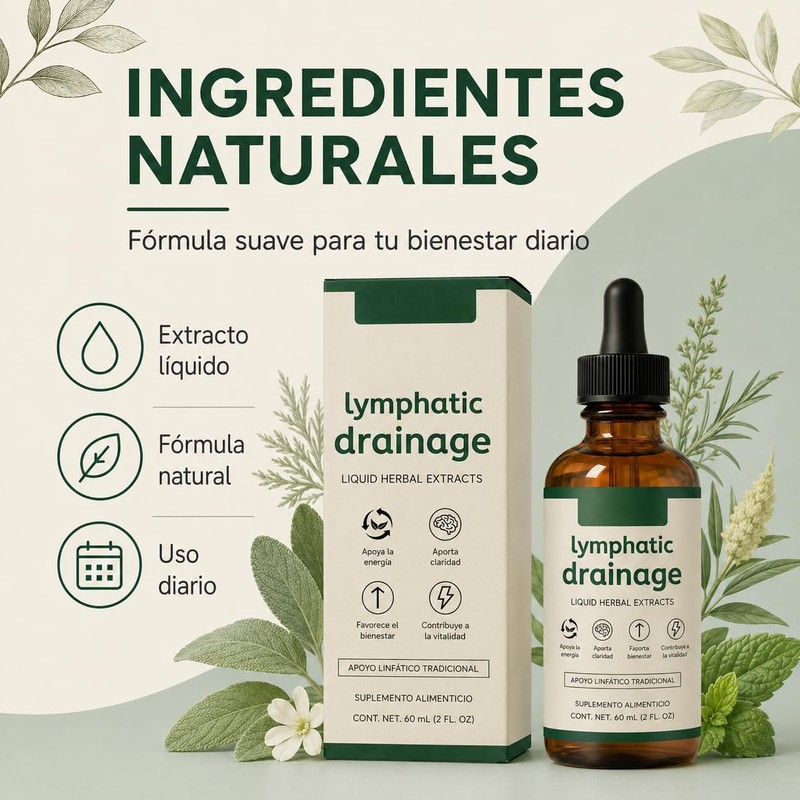 Gotas de Drenaje Linfático - Fórmula Natural y Suave, Drenaje