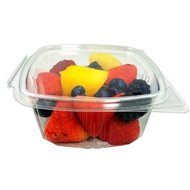 Koda Cup 12 oz. RPET Clear Hinged Deli Meal Prep Fruit Salad Display Food Storage Containers | 200/Case