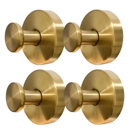 Xikelooy 4 Pcs Suction Cup Hook for Shower，Removable Hooks，Towel Hooks，Suction Hooks for Bathroom, Bedroom, Glass Window (Gold)