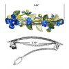 JCGY Crystal Metal Barrette Sprig of Leaves and Flower Barrette