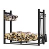 Fire Beauty Fireplace Log Rack with Kindling Holder and Firewood