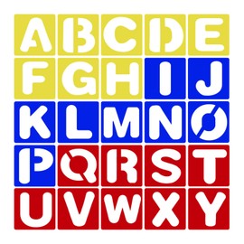 26 Alphabet Stencils Set 4X4 (inches) for Kids DIY Painting and Boards, Walls, Fabrics, Rocks, Chalkboards, Glass and More.