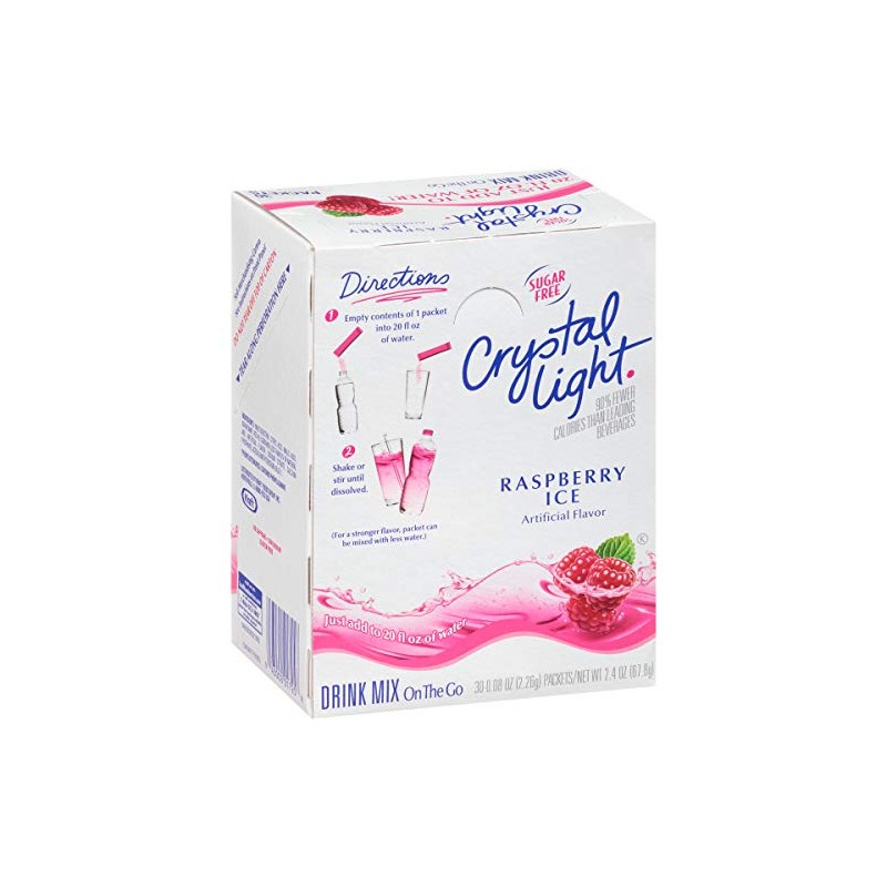 Crystal Light Raspberry Ice Drink Mix, 30 Count (Pack of