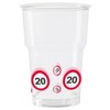 Folat - 20th Birthday Traffic Sign Plastic Cups - 10