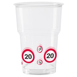 Folat - 20th Birthday Traffic Sign Plastic Cups - 10 pieces