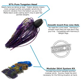 Harmony Fishing - Tungsten Skirted Punch Weight/Slither Rig MSS Kit [Pack of 2] (Modular Skirt System, 1 oz (2 Pack))