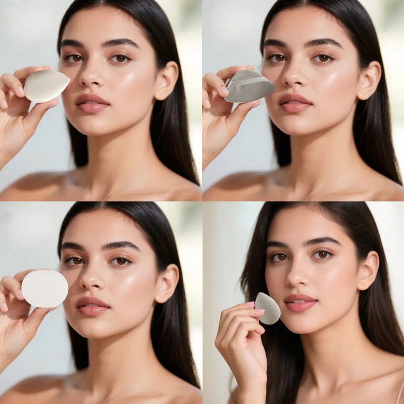 Kit De Herramientas De Maquillaje Con Brochas Y Esponjas Gris