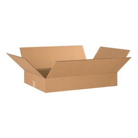Aviditi 24164 Flat Corrugated Cardboard Box 24" L x 16" W x 4" H, Kraft, for Shipping, Packing and Moving (Pack of 25)