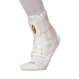 360® Lace-Up Adjustable Ankle Brace – For Ankle Stabilization, Adjustable Compression (Large, White)