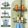 HAMITOR Corner Shower Caddy Tension Pole: 4-Tier Rust-Resistant Adjustable Bathroom