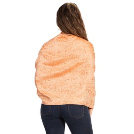Sakkas Paisley Self-Design Shawl/Wrap/Stole - Champagne/Orange paisley
