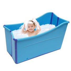 Portable Folding Bathtub, Adult Collapsible Bathtub SPA Soaking Bath Bucket Foldable Freestanding Water Tub for Home Sauna Spa Soaking Bath Sweat Steaming with Lid & Drain Hose