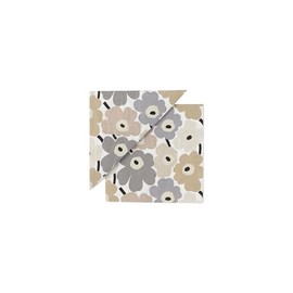 Marimekko Mini Unikko Women's Lunch Napkins, 52_1_5273562766 F, Beige x Gray